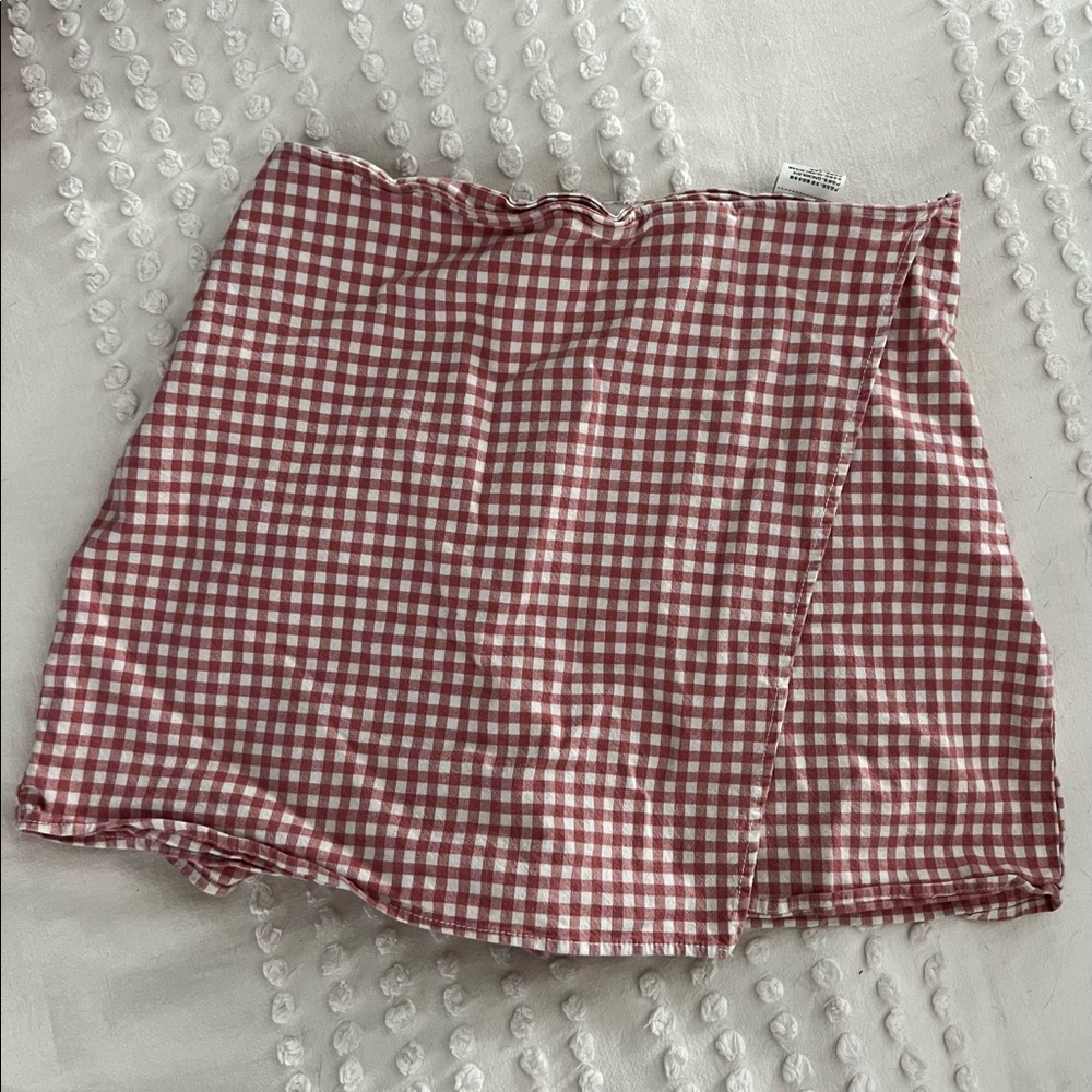 pink gingham skort